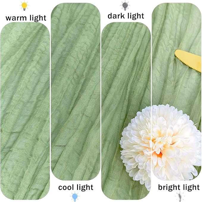 24 Pack Sage Green Cheesecloth Table Runner Rustic Gauze 22x120 inch Long Table Runner for Wedding Bridal Shower Birthday Party Banquet Boho Decoration(#29)