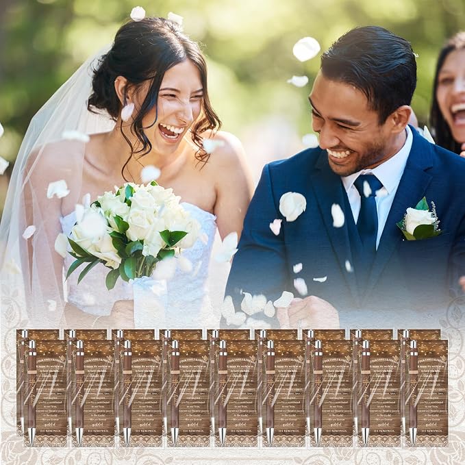 Cholemy 36 Sets Wedding Favors for Guests Happily Ever After Bamboo Ballpoint Pens with Thank You Cards Organza Bag Bulk Thank You Gifts for Rustic Bridal Shower Wedding Party