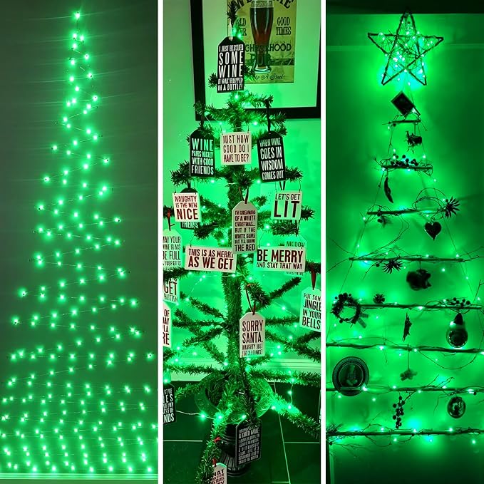 YEGUO Fairy Lights Battery Operated, 6 Pack Each 16ft 50 LED Green Mini String Lights, 2 Modes Silver Wire Christmas Twinkle Light Indoor for Halloween Bedroom Wedding Party Holiday Gift