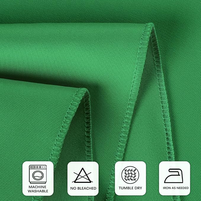 8 Packs 90 Inch Green Round Tablecloth in Diameter, Washable Polyester Fabric Tablecloths, Wrinkle Resistant Table Cloth for Wedding Party Banquet Dining