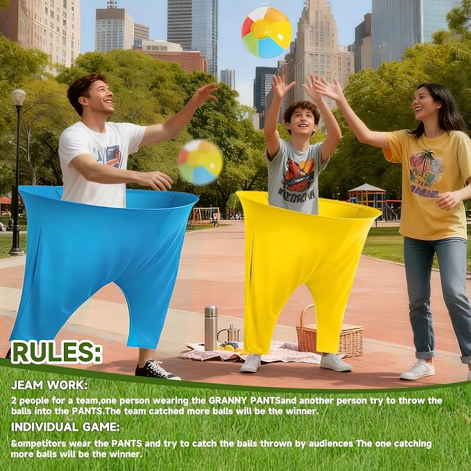 Granny Pants Yard Game, Granny Pants Outdoor Party Game Granny Pants Outdoor Game with Bouncy Balls and Pump Fun Family Reunion & Adult Yard Games for Groups