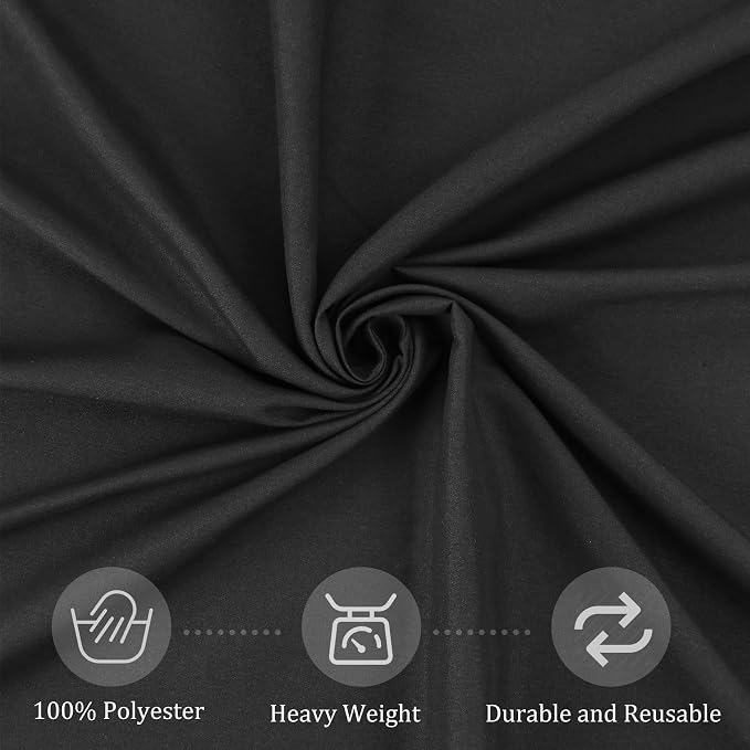 Fivenl 8 Pack Premium Round Tablecloth 108 Inch Round Table Covers Washable Polyester Fabric Round Table Clothes for Wedding Party Reception Banquet Buffet Restaurant (Black, 108 Inch)