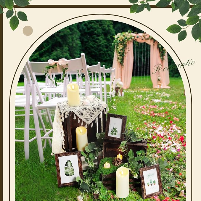 Yuntau 11 Pcs Rustic Nesting Wedding Decoration Farmhouse Wood Crates for Display Decorative Storage Baskets for Bridal Shower Birthday Party Centerpiece(Brown)