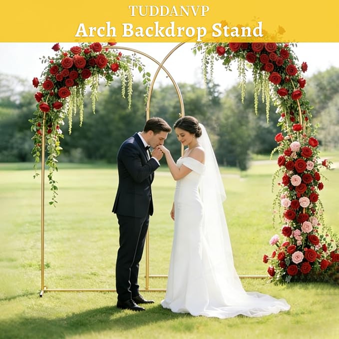 Arch Backdrop Stand, Upgraded Metal Arch Backdrop Stand 2PCS (7.2ft, 6.6ft)