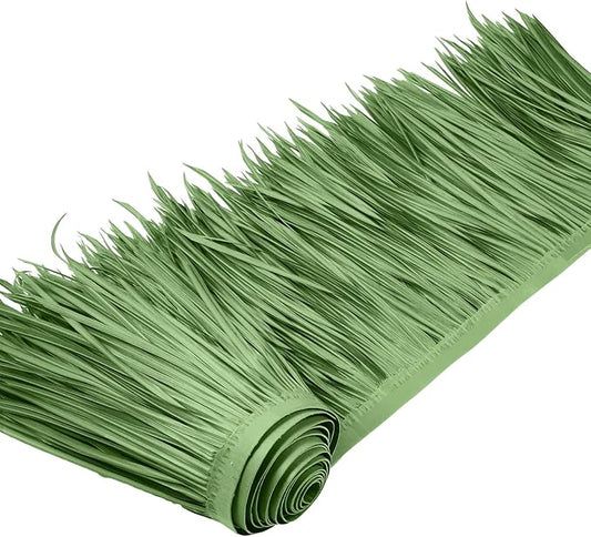 Mexican Tiki Hut Grass Skirting Roof Tiki Bar Grass Duck Blind for Thatch Roofing Bar Decorations Roll Palm Palapa Straw Thatch Roof for Fence Party(Jungle Green,118 x 15 Inch)