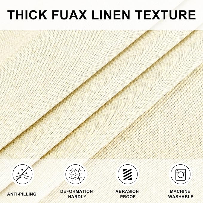 Hiasan Linen Tablecloth 108 Inch Round - Wrinkle and Stain Resistant Washable Polyester Fabric Table Cloth for Dining Room Kitchen Party, Champagne