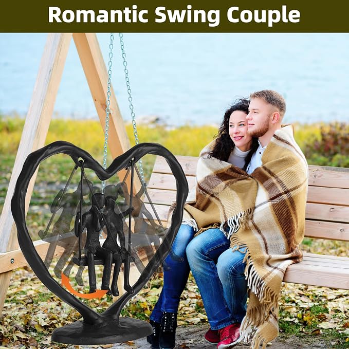 Iron Heart Statue Anniversary Wedding Gift for Her Wife Him and Couple, Heart Sculpture Decoration, Heart Figurine, Couple Figurine Statue, Valentine's Day Birthday Gifts, Cast Iron