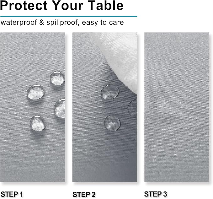 Hiasan Silver Grey Rectangle Tablecloth - Waterproof and Spillproof Washable Fabric Table Cloth for Dining Room Kitchen Party and Outdoor, 54 x 108 Inch