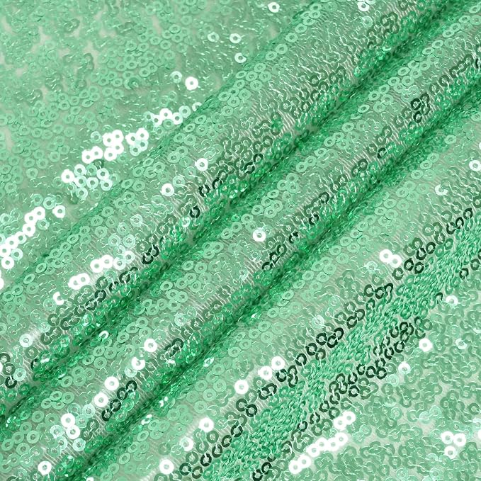 Eternal Beauty Mint Green Sequin Backdrop, 20x10 Ft Glitter Background Curtains for Shimmer Photography Party Wedding Birthday Back Drop Decor