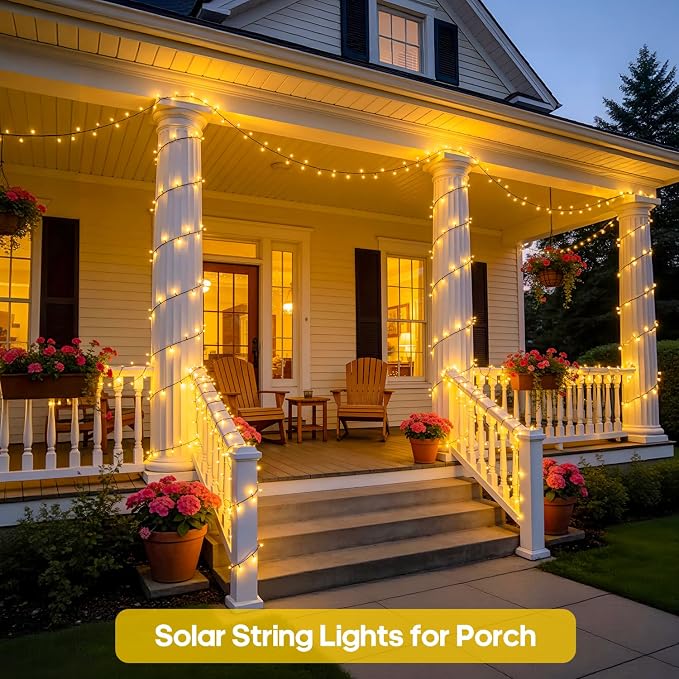 JMEXSUSS 600 LED Solar String Lights Outdoor Waterproof, Solar Christmas Lights Outdoor, 8 Modes Christmas Light for Outside Patio Yard Tree Decorations