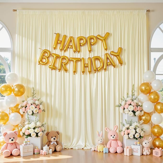 20x10ft Champagne Glitter Backdrop Curtain for Parties, Wrinkle Free Satin Photo Backdrop Drapes 4 Panels 5x10FT Shimmer Back Drop Cloth for Wedding Birthday Baby Shower Photography Background Decor