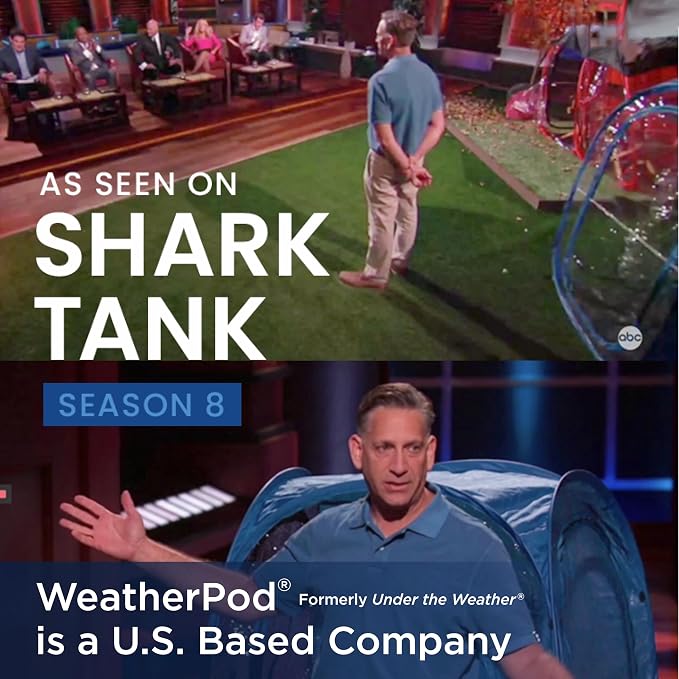 WeatherPod® Pop-Up Sports Tent 1-2 Person – Instant Setup MyPod™ Original Shark Tank All-Weather Shelter for Outdoor Sports, Rain, Wind & Cold