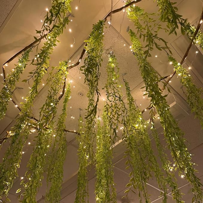 Bucherry Jungle Theme Decoration Set, 16.5ft Artificial Hanging Willow Vines Greenery for Classroom, Woodland Forest Rainforest Safari Party, Enchanted Indoor Outdoor Home Garden Wall DIY Decor