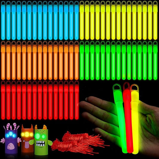 Lewtemi 50 Pack 4" Bright Glow Sticks Bulk for Party Supplies, Colorful Glow Sticks Camping Birthday Holidays Party Favors, Lasts up to 12 Hrs