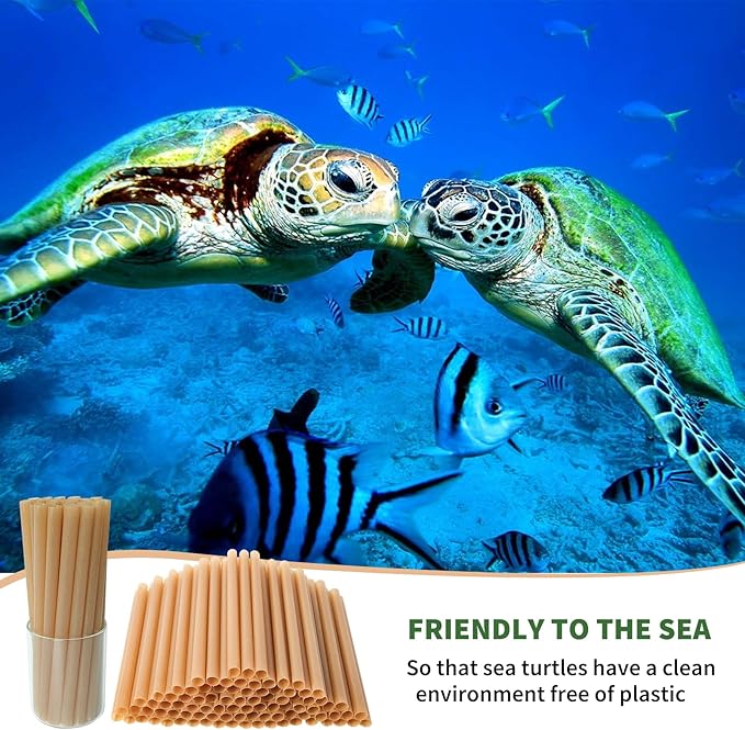 0.47" Wide Biodegradable Sugarcane Straws 100pcs Smoothie Straws Disposable Compostable Eco-Friendly Jumbo Straws for Milksake Bubble Tea 8.5" Disposable Boba Straws Not Soggy