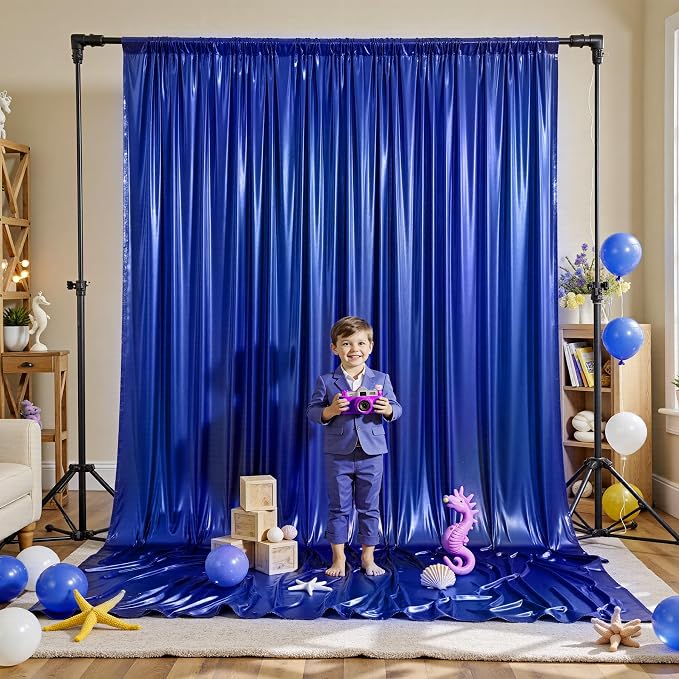 20x10FT Royal Blue Sequin Backdrop Curtain for Party - 4 Panels 5x10FT Wrinkle-Free Shimmer Drapes for Birthday, Wedding, Christmas, Decorations & Photography