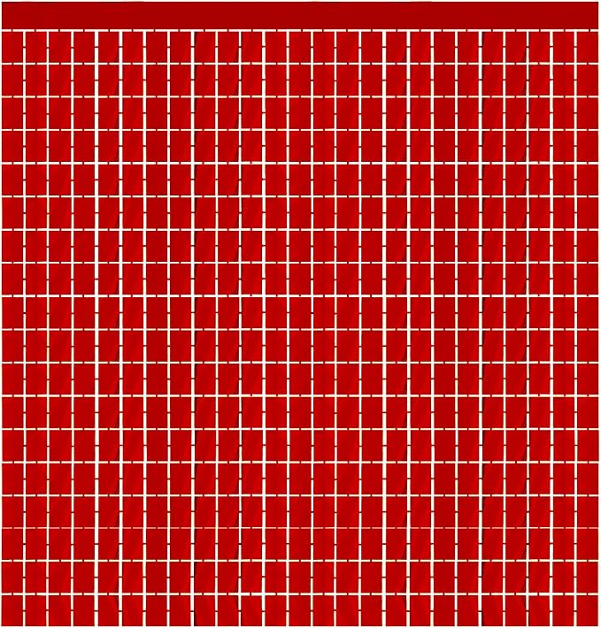 GOER Red Party Backdrop Metallic Tinsel Foil Fringe Curtains Photo Booth Props for New Year's Eve Graduation Bachelorette Birthday Casino Theme Party Holiday Celebration Party Decorations