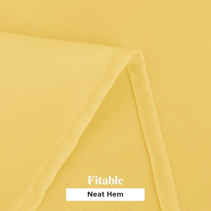 Fitable 6 Pack Yellow Rectangle Table Clothes - 90 x 156 Inch - Wrinkle and Stain Resistant Fabric Tablecloths, Washable Polyester Table Covers for Wedding, Party, Banquet, Formal Events