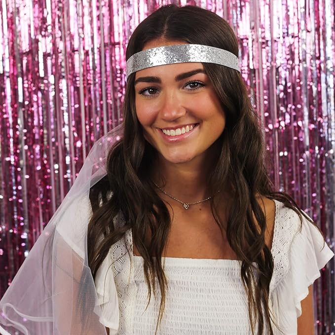 Pop Fizz Designs Last Disco Bachelorette Party Veil for Brides