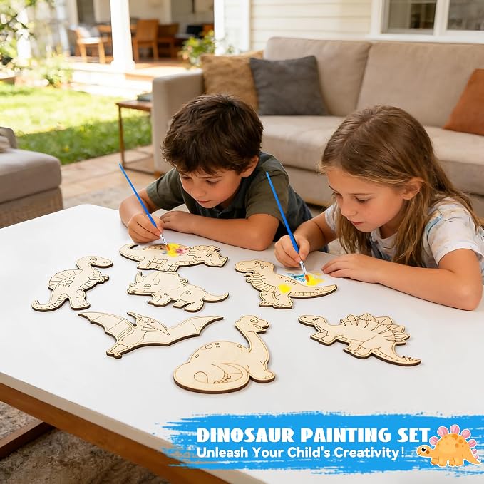 Dinosaur Party Favors,12 packs Dino Birthday Decorations with stickers mask car painting,Dinosaur Goody Bags for 3-5 4-7 8-12 Boys Girls Birthday Dino Themed Party Toys Gifts