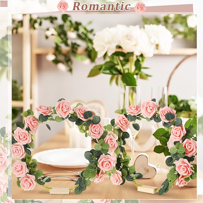 15 Pcs Metal Floral Centerpiece Table Decorations Hoop Centerpiece with Stand Gold Centerpieces for Table 15 Wooden Holders 30 Artificial Flowers 30 Leaves for Wedding DIY Craft Decor(14 Inch,Pink)