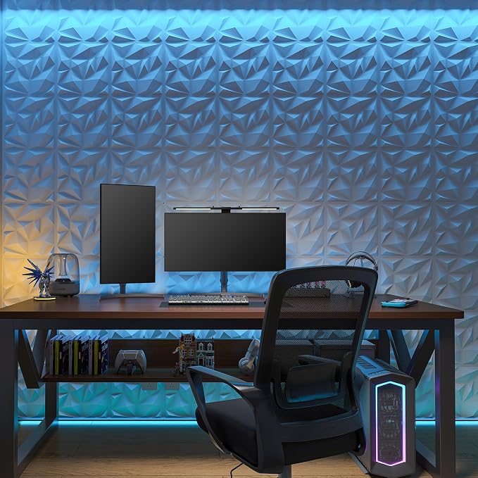 Art3d 100 Pack Decorative 3D Wall Panels, 19 Sq.Feet PVC Interior Wall Décor, 11.8"x11.8", White