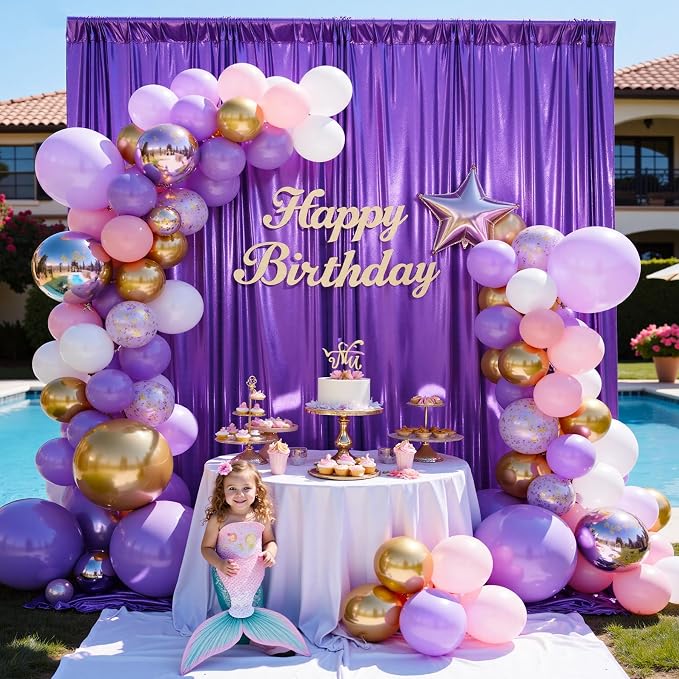 20x10 ft Wrinkle Free Purple Sequin Backdrop Curtain for Parties,Thick Not Fall-Off Glitter Backdrop Drapes,4 Panels 5x10ft Shimmer Photo Back Drop Cloth for Wedding Birthday Photography Background