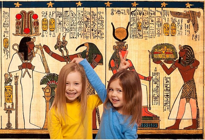 Ancient Egyptian Mural Backdrop Egyptian Papyrus Antique Hieroglyphs Photography Background Painting Egypt History Religion Culture Backdrops Portrait Photo Booth Shoot Studio Props Vinyl 15x8ft