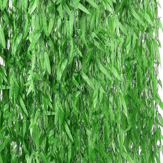 200 Strands 1200FT Fake Ivy Leaves Artificial Ivy Greenery Garland Faux Willow Vines Silk Hanging Plants Home Aesthetic Jungle Party Vines for Bedroom Wedding Patio Garden Wall Room