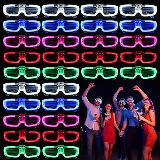70 Packs LED Glasses 5 neon color 3 Light Modes Glow Sticks Light Up Glasses,Glow In The Dark Party Supplies Favors for Kids Adults Flashing toy fit Valentine's Day Easter Christmas Halloween Birthday