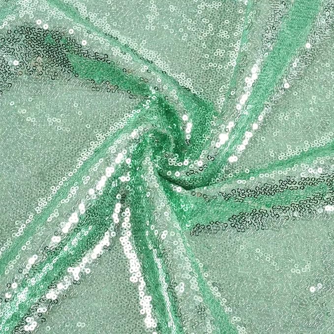 Poise3EHome Mint Green Sequin Tablecloth 60×102 Inch Rectangle Table Cover for Birthday Wedding Party Baby Shower Decoration