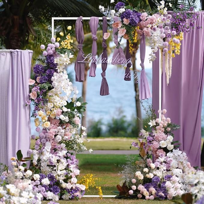 6.6FT x 4FT White Wedding Arches for Ceremony Rectangular Metal Balloon Arch Stand Kit Garden Floral Square Arch Frame Background for Anniversary Birthday Party Bridal Shower Decoration Home Decor
