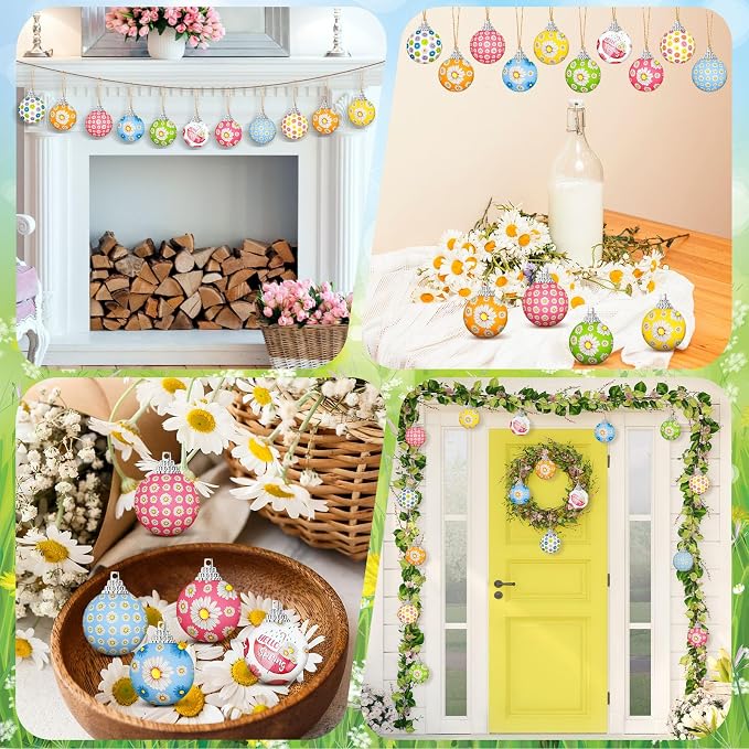 Outus 20 Pcs Spring Daisy Ornaments Balls for Tree Spring Daisy Decorations Summer Ornaments Farmhouse Flower Floral Hanging Decorations Summer Decor for Small Tree Home Party Craft Decor