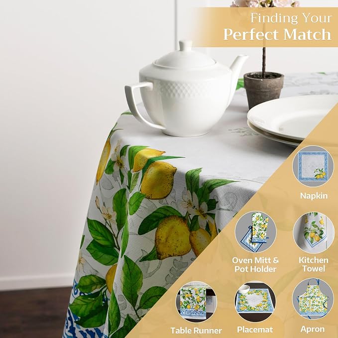 Maison d' Hermine Table Cloth Round Table 100% Cotton 63 Round Inches Tablecloth Reusable Decorative for Dining Kitchen Room Farmhouse Party Home Hotel Restaurant Spring Summer - Cedrat