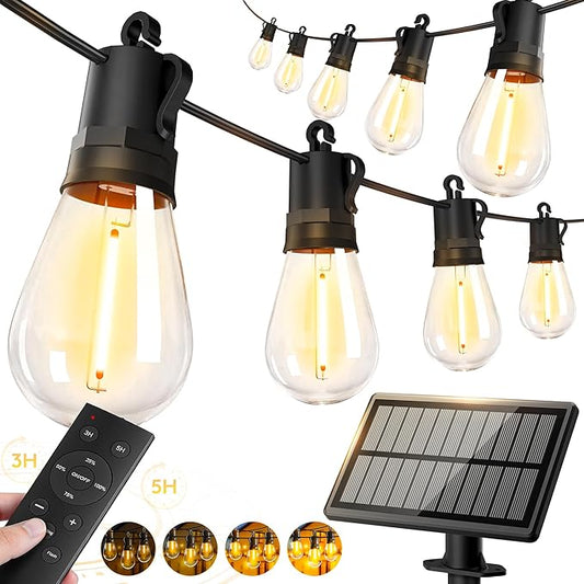 148ft-Solar-Powered-Lights-Outdoor-Waterproof-String Lights-Outside-Patio-Yard-Garden-Fence-Backyard-Deck-Porch-Balcony-Patios-Camping-Battery-Operated-LED-Fairy-Strip-Lighting-Hanging-Edison-Bulbs