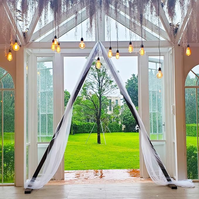 THORISE 7.87FT Wooden Wedding Arch, Wood Arch for Wedding Ceremony Gorgeous Arbor Backdrop Stand for Garden Parties