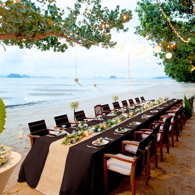 10 Pack Brown Tablecloth 60 x 102 Inch Tablecloth for 6 Foot Rectangle Tables Brown Table Cloth Washable Polyester Fabric Table Cloths for Parties Wedding Banquet