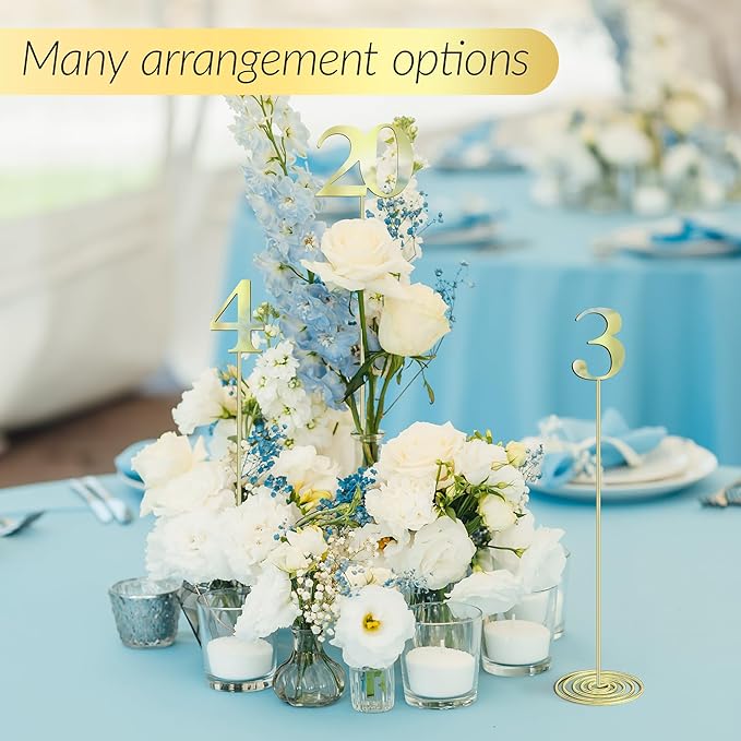 Wedding Table Numbers 1-20 Gold Metal - Table Numbers For Wedding Reception