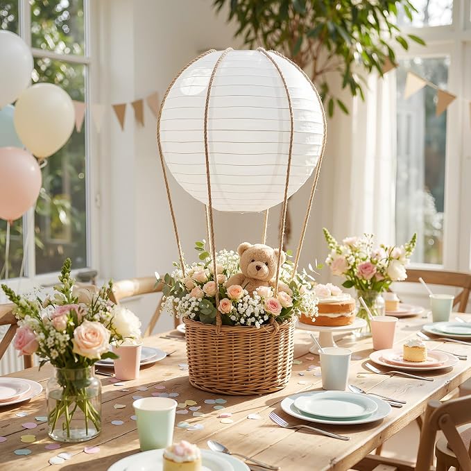 Treela 48 Pack White Chinese Japanese Paper Lanterns Decorative Hanging Round Paper Lantern Lamps for Wedding Birthday Party Decorations (8 Inch)