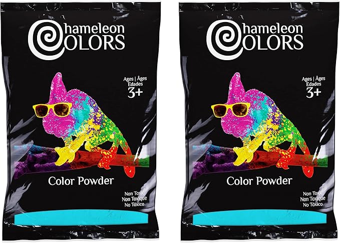Chameleon Colors Blue Gender Reveal Powder Bags, Two 1 lb Bags, Vibrant Blue Color, Powder for Baby Boy Gender Reveal, Easy-Open Bags, Easy Cleanup, Non-Toxic