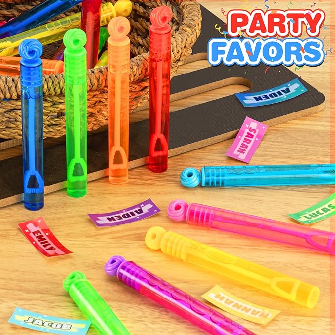 300Pcs Mini Bubble Wands, Assortment Party Favors Toys for Kids Child, 10-Color Wands Summer Beach Pool Toys, Christmas Celebrations, Thanksgiving New Year, Themed Birthdays, Weddings