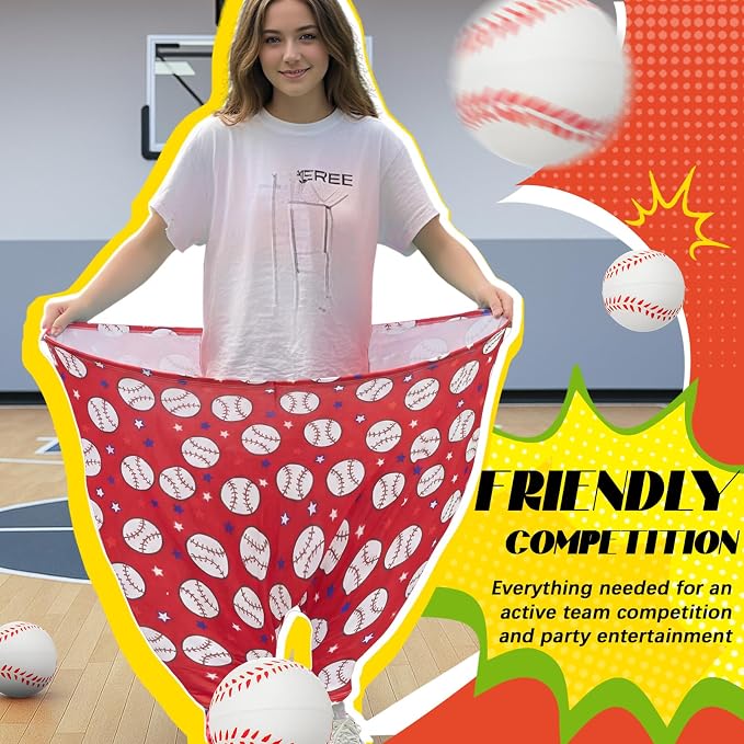 Granny Pants Yard Game, Baseball Soccer Game Outdoor Party Toss with 2.5 Inch Durable High-Bounce Balls, No Inflation Needed, Wind-Resistant for Backyard, Family Reunion & Easter