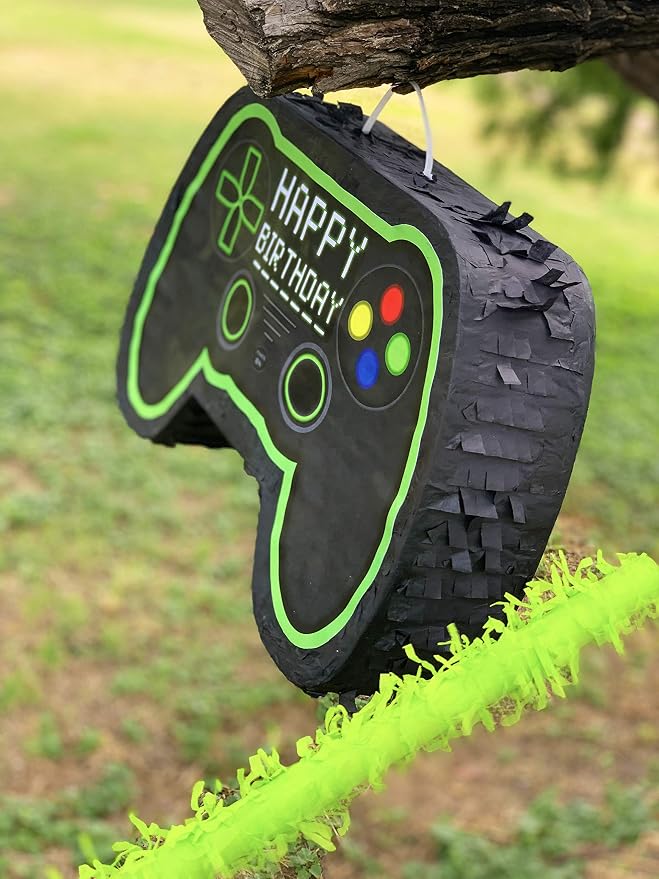 Video Gaming Pinata Controller Set, Great for Gamer Birthday Decorations, Pinatas, Birthday for Boys, Level Up Party Supplies, fits Pinata Stuffers