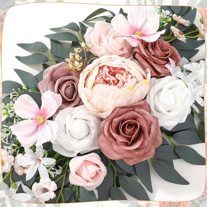 2 Pcs Wedding Arch Decorations - Reusable Artificial Hanging Flowers Floral Swag Greenery Garland for Wedding Welcome Sign Backdrop Bridal Ceremony Reception Backdrop Decoration(Soft Pink)