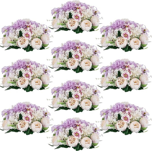 Flower Balls Centerpieces for Tables: 10 PCS Purple Flowers for Centerpieces Floral Arrangements Centerpiece for Wedding Party Celebration Home