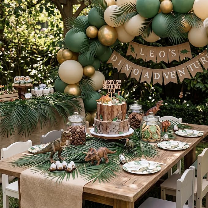 Jexine 100 Pcs Easter Palm Leaves for Palm Sunday Artificial Fake Branches Tree Stems Large Faux Greenery Plants Fronds for Church Holy Week Hawaiian Jungle Wedding Party Decoration (5 Assorted Sizes)