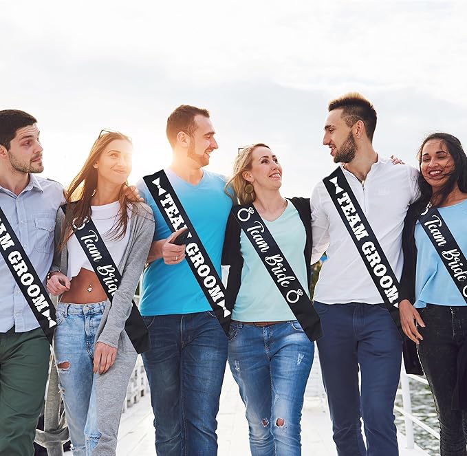 Bride to Be, Maid of Honor, & 3 Team Bride Sash Set - Wedding Party Sash Bundle | Bachelorette Party Bridesmaid Sashes Tribe Squad Crew Bridal Shower Decorations Favors Supplies Favor Bridesmaids Gift