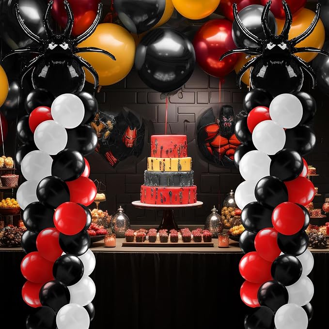 Kasyat 2 Sets Spider Party Balloon Column Stand Kit Adjustable Spider Balloon Stands for Birthday Baby Shower Hero Theme Party Decorations