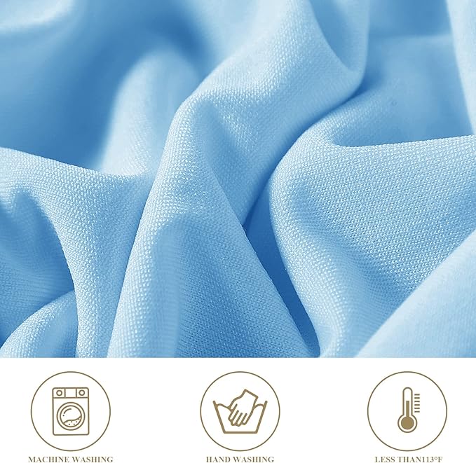 magalo 20 Pack Blue Mist Spandex Folding Waterproof Chair Cover, Stretch Chair Cover Protector for Wedding, Party, Dining Banquet and Other Special Events