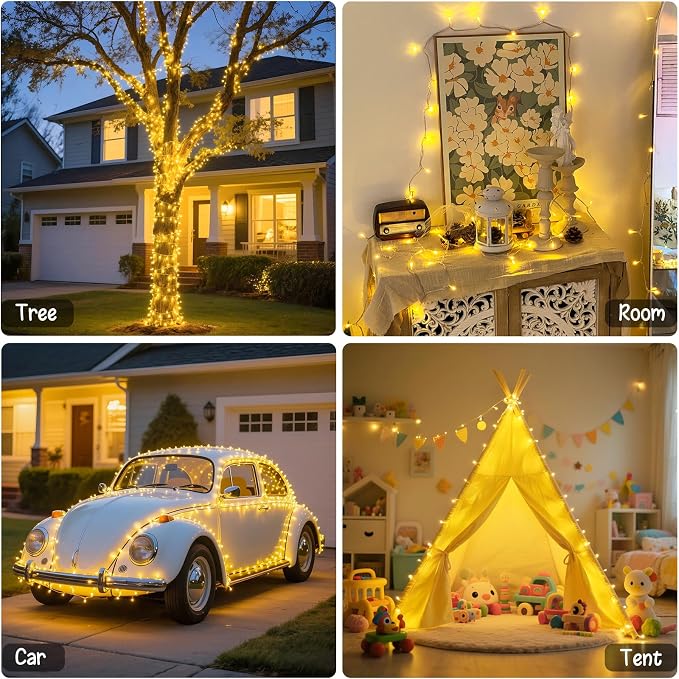 JMEXSUSS 2 Pack Christmas String Lights | Battery Operated, Outdoor, Indoor